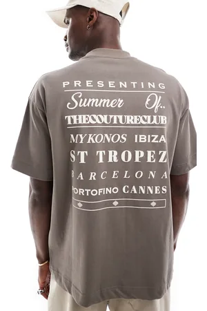 The Couture Club Oversized summer tour print t-shirt in