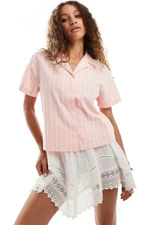 Wrangler Short sleeve stripe shirt in peach