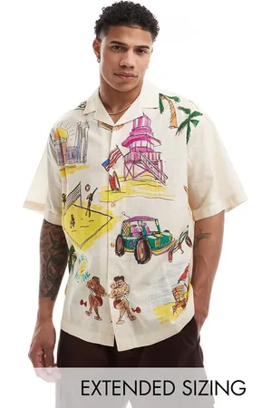 ASOS Oversized revere shirt with holiday print
