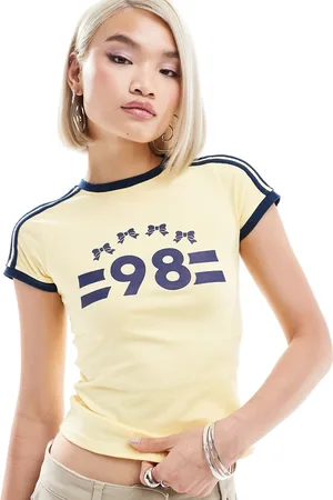 Motel Salda sporty baby tee in and navy