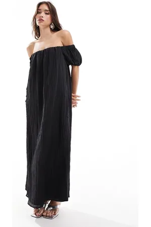 New Look Crinkle bardot maxi dress in