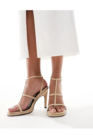 ASOS Narate gladiator high heeled sandals in buttermilk