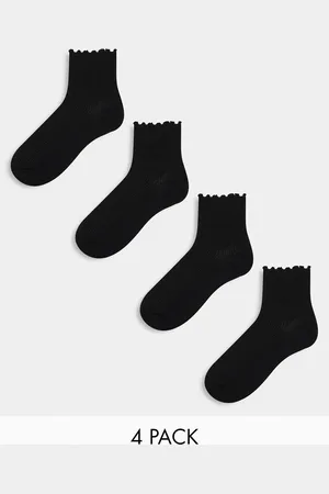 Lindex 4 pack lettuce edge ankle sock in