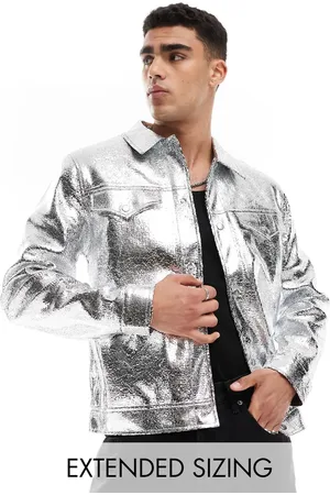 ASOS Faux leather western jacket in crackle