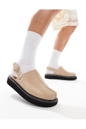 ASOS Mule clog sandals in stone with back strap