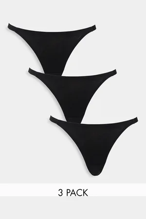 ASOS 3 pack cotton tanga thongs in