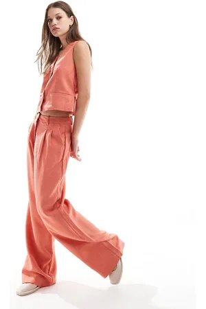 VERO MODA Tailored dad trouser in co-ord terracotta