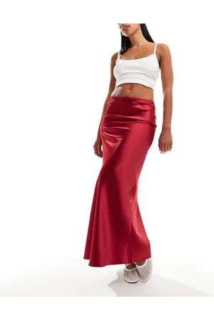 Miss Selfridge Satin bias maxi skirt in