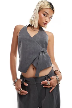 COLLUSION Co-ord tailored fitted waistcoat in charcoal