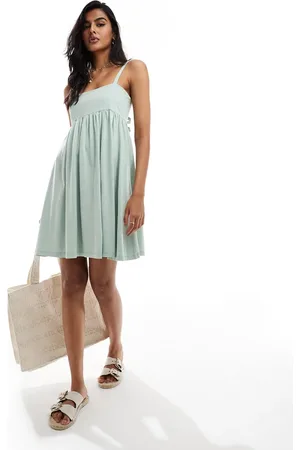 ASOS Smock tie back sundress in washed