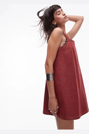 Topshop Denim boxy cami dress in