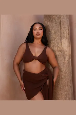 Moda Minx Curve X Bernadette Afia scrunch sarong in coffee
