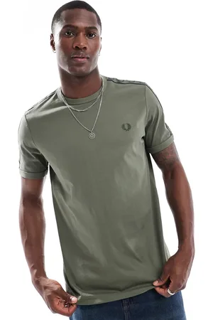 Fred Perry Contrast taped t-shirt in khaki