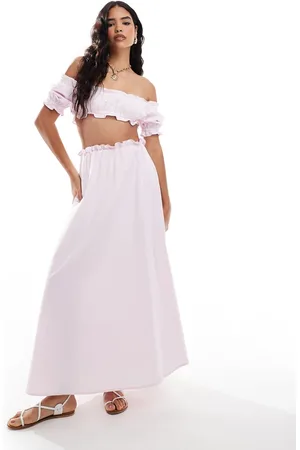 ASOS Poplin full hem circle skirt in baby co ord