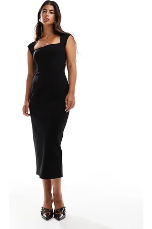 Closet Square neck bodycon midaxi dress in