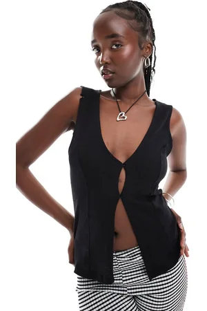 Weekday Stacey sheer light knit waistcoat vest in