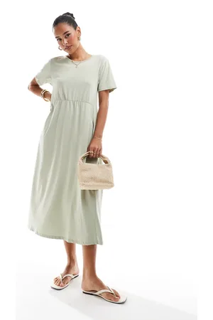 Threadbare Jersey midi dress in sage