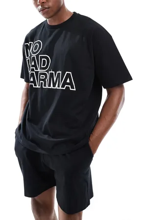 ASOS Pyjama set with no bad karma graphics in