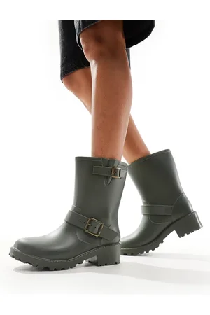 Glamorous Biker wellies in khaki