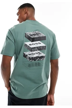 HUGO BOSS Geological relaxed fit t-shirt in with chest and back print