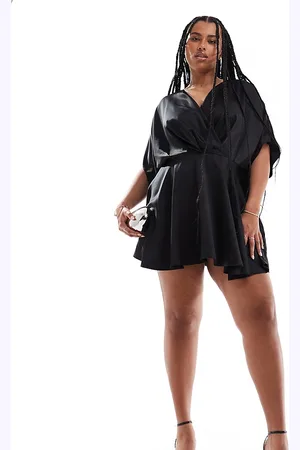 ASOS ASOS DESIGN Curve satin batwing mini dress in