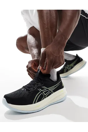 Asics Gel-Cumulus 26 neutral running trainers in and neon yellow