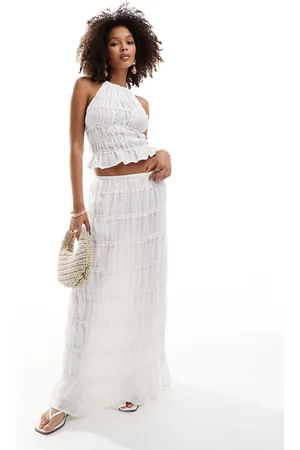 ASOS Sheer tiered detail maxi skirt co-ord in