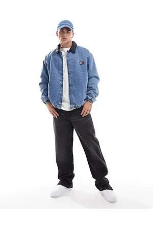 Tommy Hilfiger Reversible denim coach jacket in mid wash