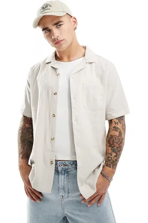 Cotton On Cotton On riviera short sleeve shirt in light taupe