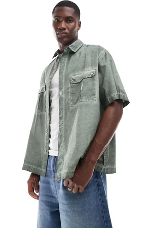 ASOS Oversized washed cargo shirt in