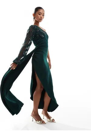 Virgos One shoulder maxi in embellishment