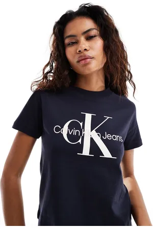 Calvin Klein Monologo baby tee in dark