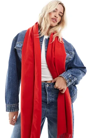 ASOS Woven tassels scarf in red