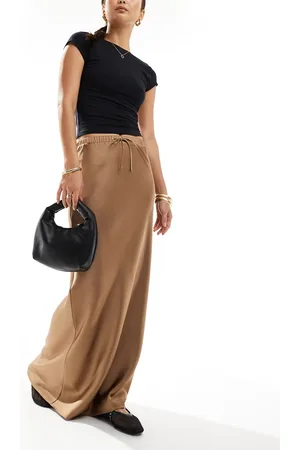 ASOS Satin bias tie waist maxi skirt in