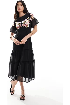 HOPE & IVY 2 in 1 maxi dress with embroidery in