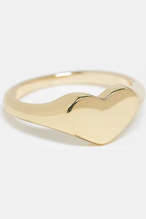 Pieces® Pieces Curve 18k plated heart signet ring in