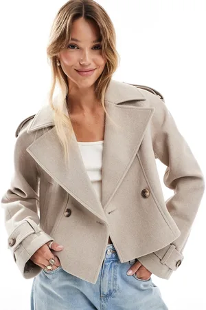 ASOS Cropped formal trench coat in oatmeal