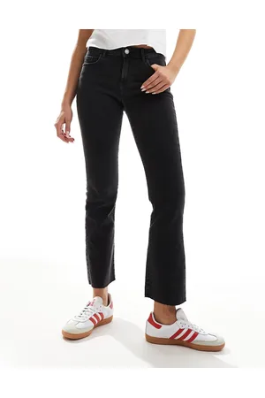 VERO MODA Skinny cropped kick flare jeans in washed