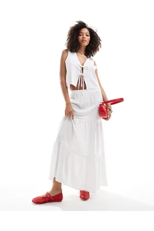 Miss Selfridge Linen maxi skirt in