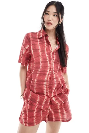 Rhythm Sahara tie dye short sleeve beach shirt co-ord in