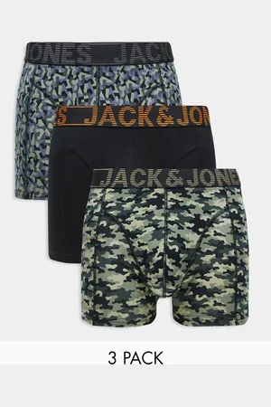 JACK & JONES 3 pack camo trunks in