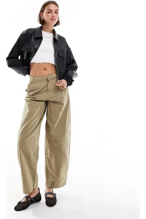 Bershka Carpenter trousers in light khaki