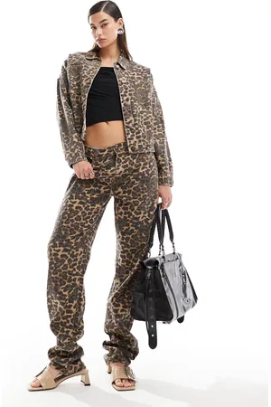 Lioness Low rise tapered jeans co-ord in leopard