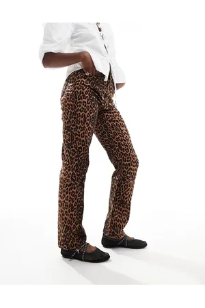 Miss Selfridge Leopard straight leg jean