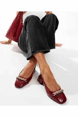 ASOS Lion slingback ballet in burgundy