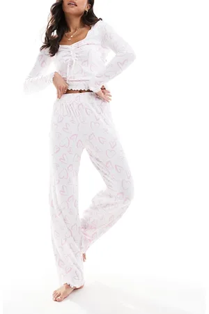 Boux Avenue Heart print pyjama set in cream