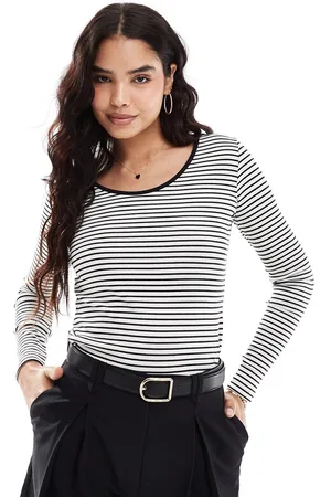 VERO MODA Reversible long sleeve t-shirt in and black stripe