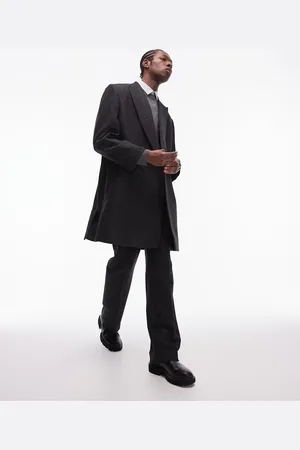 Topman Oversized salt and paper wool mix over coat in
