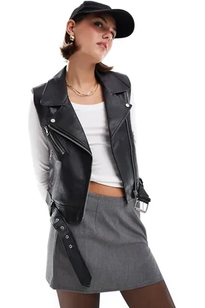 ONLY Faux leather gilet in
