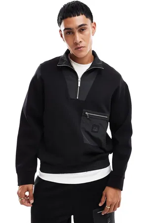 Armani Exchange Co-ord half zip sweatshirt in with zip pocket detailing